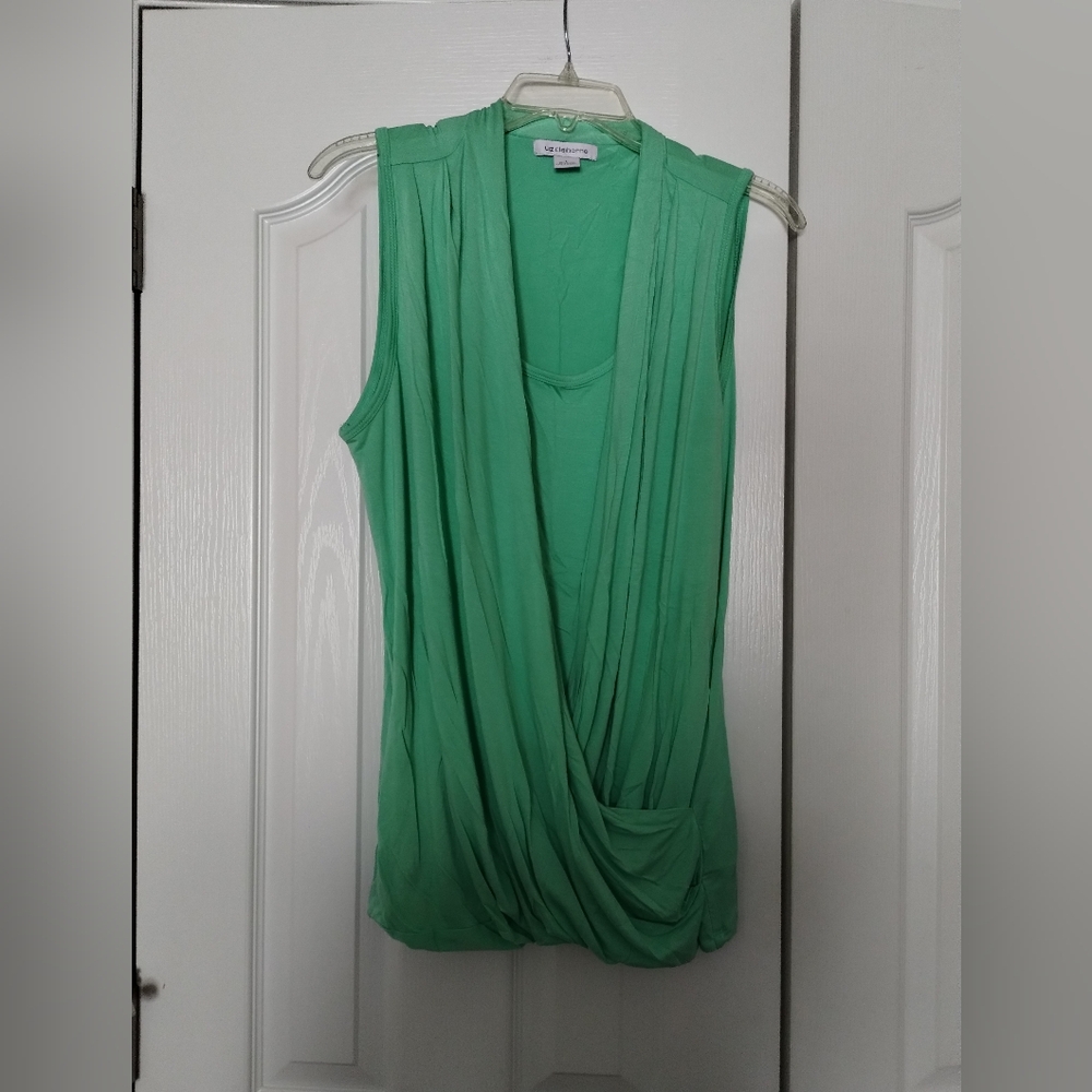 Liz Claiborne Mint Green Sleeveless Drape Blouse NWOT